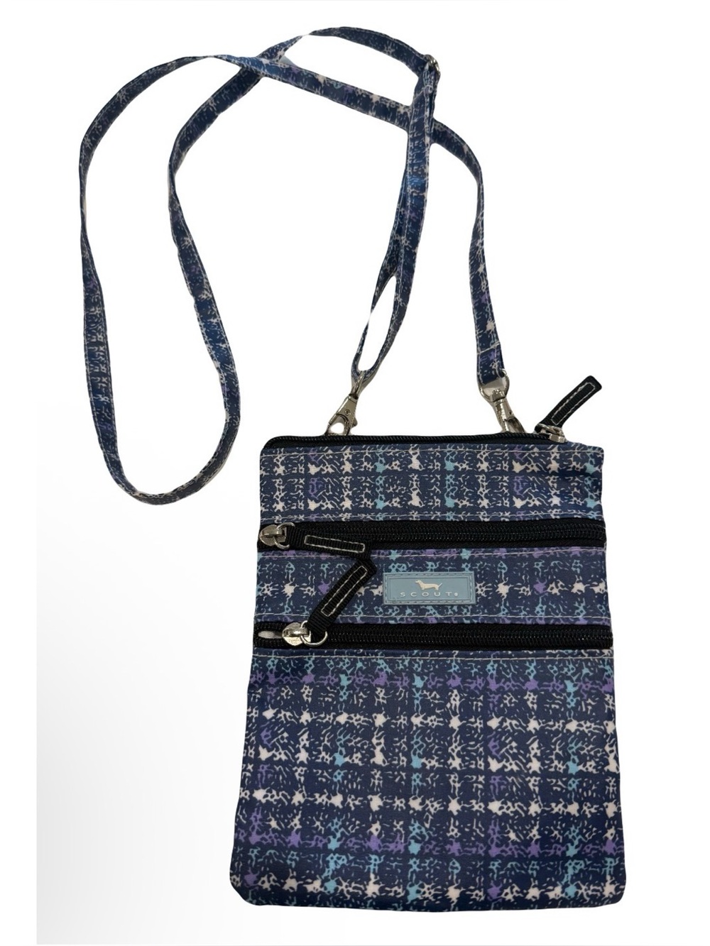 Scout Water Resistant Crossbody Bag in Blue Plaid